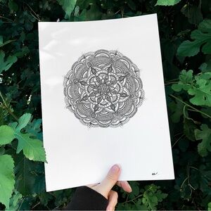 Line art mandala original drawing